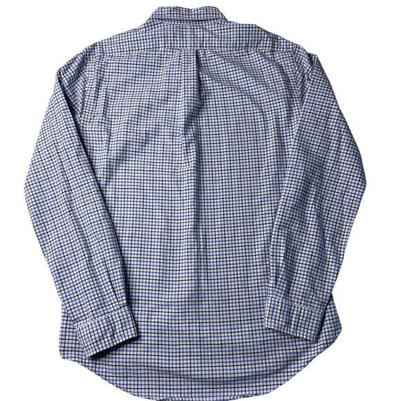 Polo Ralph Lauren Mens L Slim Fit Blue White Long Sleeve Button-Up Shirt Office - Picture 2 of 11
